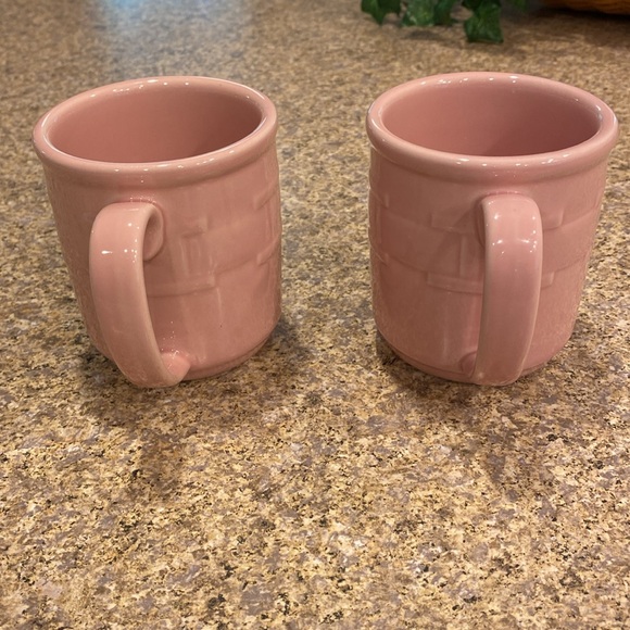 2 Longaberger Pink Mugs Woven Traditions Vitrified Pottery (Mugs Only) - Picture 8 of 17